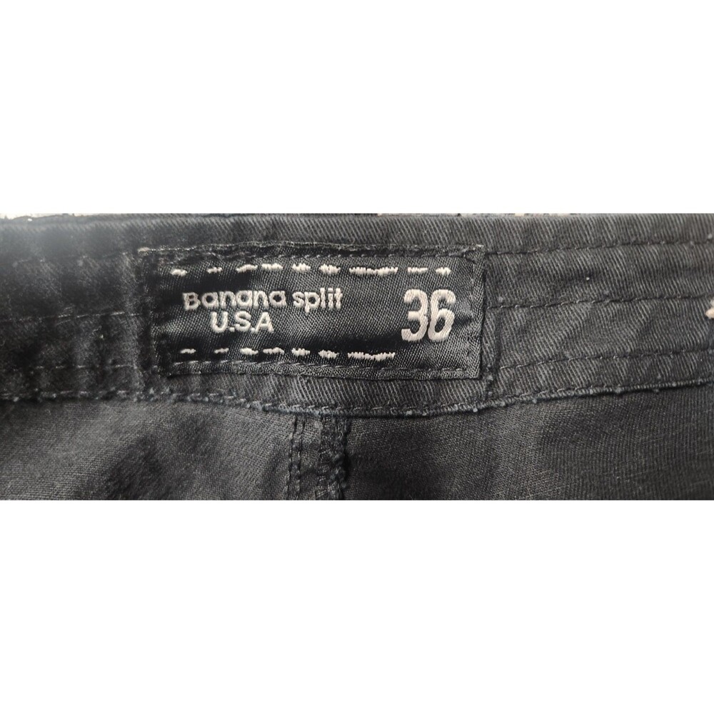 Banana Split Shorts Mens 36 Black Utility Cargo Belted Raw Hem Shorts - Picture 6 of 14